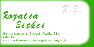 rozalia sitkei business card